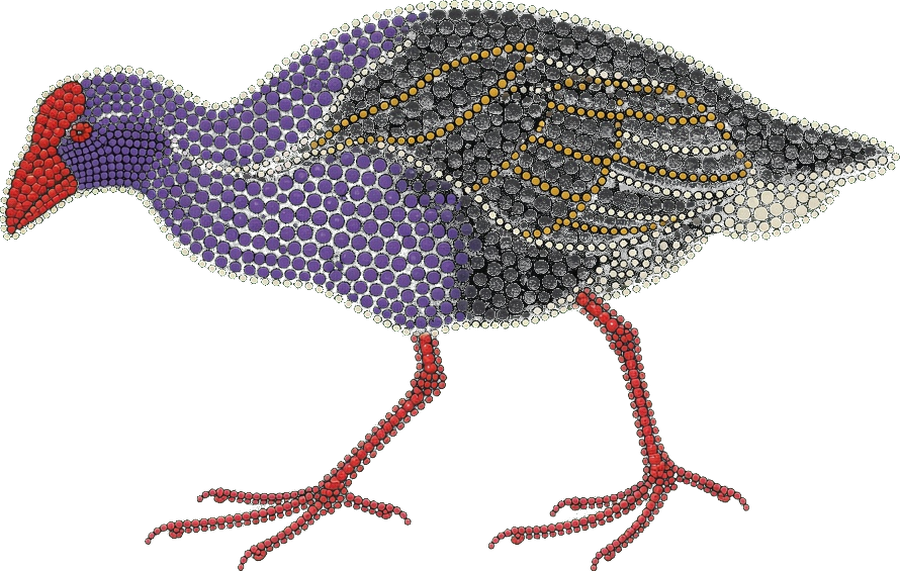 Waterhen in dot art